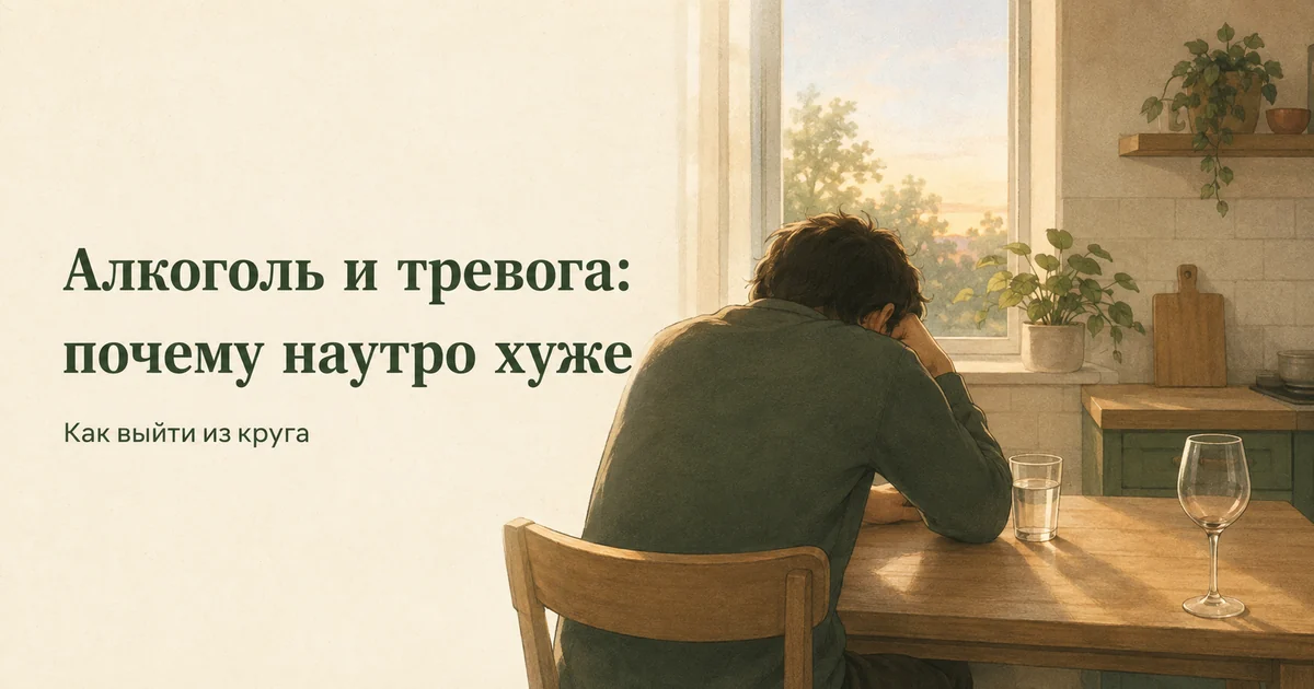 Алкоголь и тревога: почему после выпивки тревога возвращается сильнее