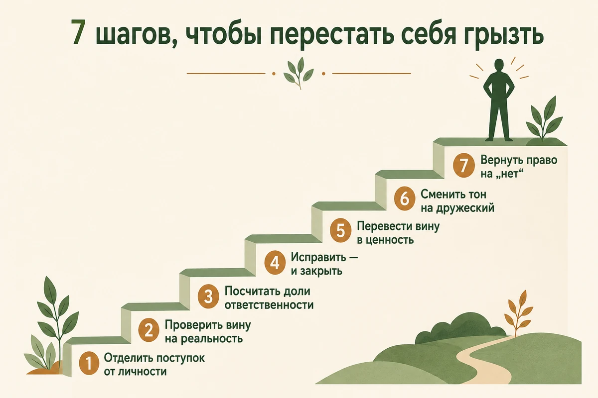 Семь шагов, чтобы перестать себя винить: от проверки фактов до права на отказ