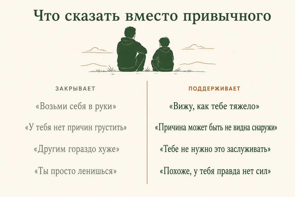 Что не стоит говорить подростку с депрессией и чем это заменить: фразы, которые закрывают, и фразы, которые поддерживают