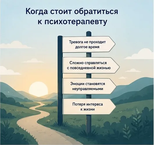Когда стоит обратиться к психотерапевту при тревоге